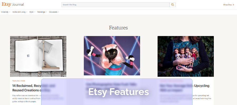 Etsy features