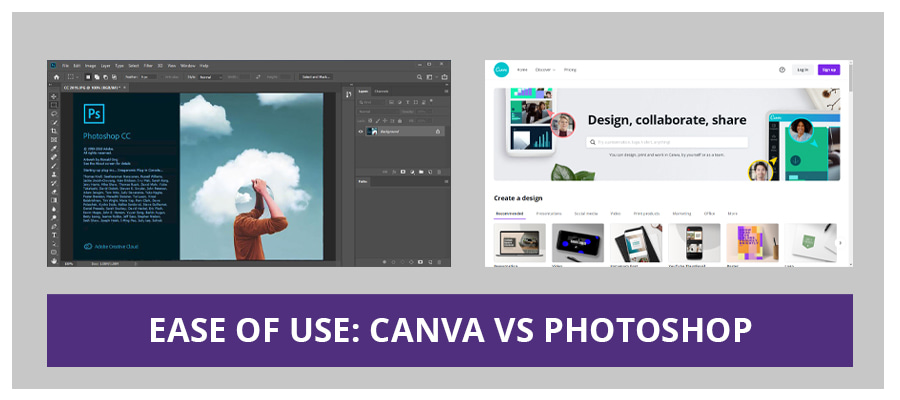 Ease of use Canva vs Photoshop