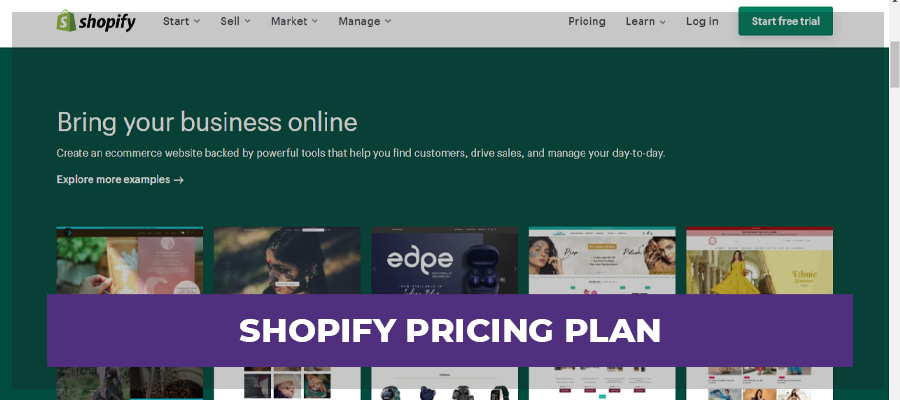 Shopify pricing plan