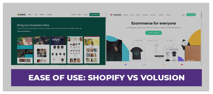 ease of use volusion vs shopify